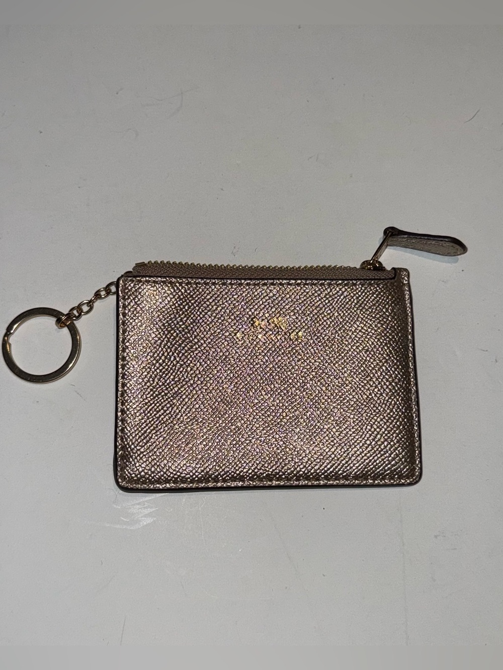 Coach Metallic Rose Gold Card wallet Keyring